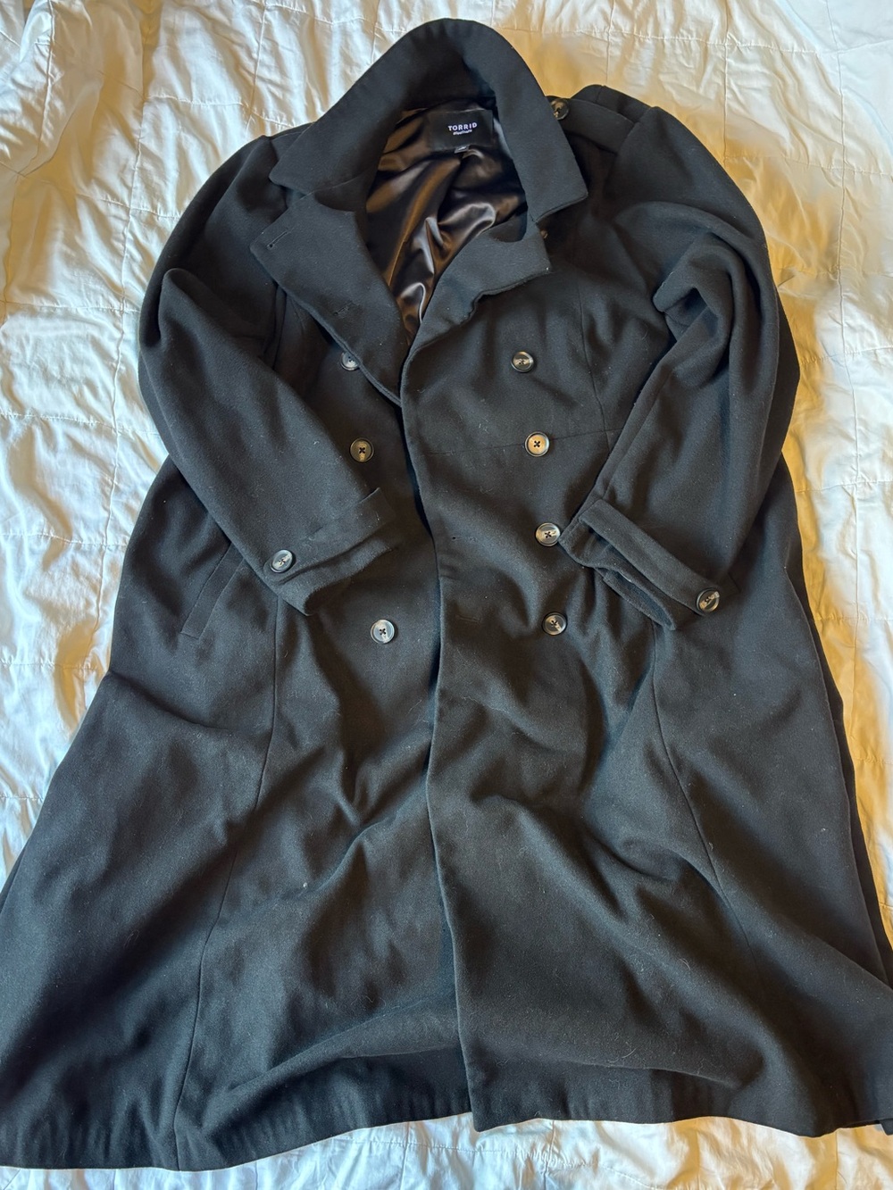Torrid Double-Breasted Black Winter Pea Coat